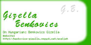 gizella benkovics business card